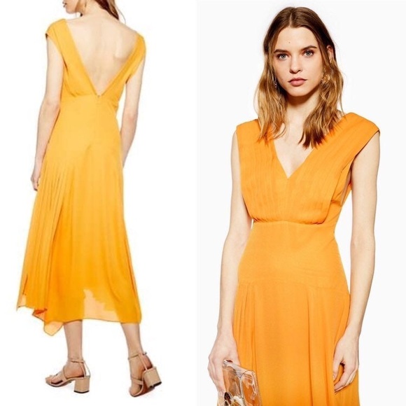 topshop pleated pinafore dress